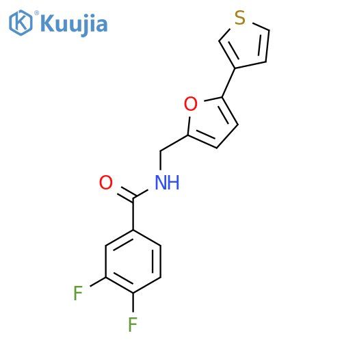 3,4-difluoro-N-{5-(thiophen-3-yl)furan-2-ylmethyl}benzamide structure