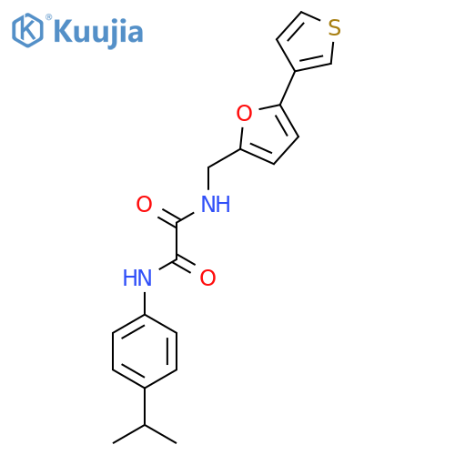 N'-4-(propan-2-yl)phenyl-N-{5-(thiophen-3-yl)furan-2-ylmethyl}ethanediamide structure