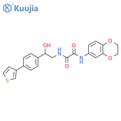 N-(2,3-dihydro-1,4-benzodioxin-6-yl)-N'-{2-hydroxy-2-[4-(thiophen-3-yl)phenyl]ethyl}ethanediamide structure