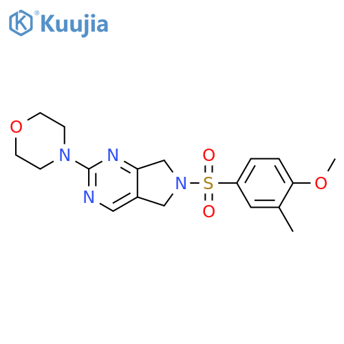 4-6-(4-methoxy-3-methylbenzenesulfonyl)-5H,6H,7H-pyrrolo3,4-dpyrimidin-2-ylmorpholine structure