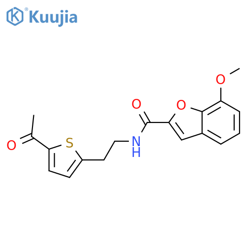 N-[2-(5-acetylthiophen-2-yl)ethyl]-7-methoxy-1-benzofuran-2-carboxamide structure