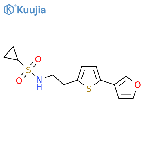 N-{2-5-(furan-3-yl)thiophen-2-ylethyl}cyclopropanesulfonamide structure