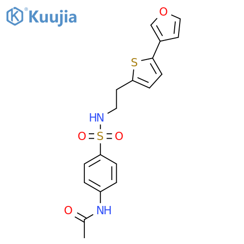 N-4-({2-5-(furan-3-yl)thiophen-2-ylethyl}sulfamoyl)phenylacetamide structure