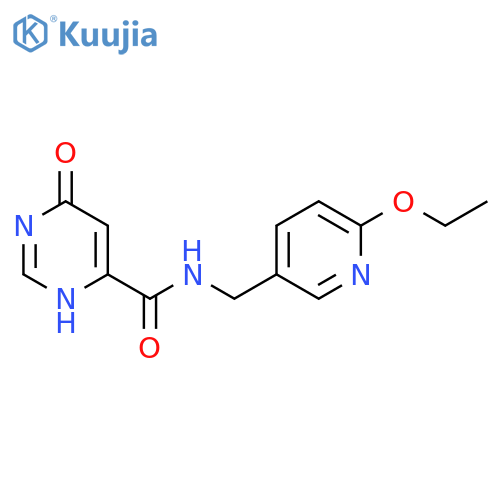 N-[(6-ethoxypyridin-3-yl)methyl]-6-hydroxypyrimidine-4-carboxamide structure