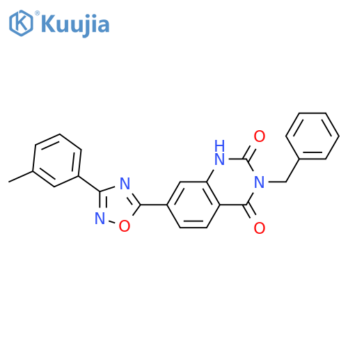3-benzyl-7-[3-(3-methylphenyl)-1,2,4-oxadiazol-5-yl]-1,2,3,4-tetrahydroquinazoline-2,4-dione structure
