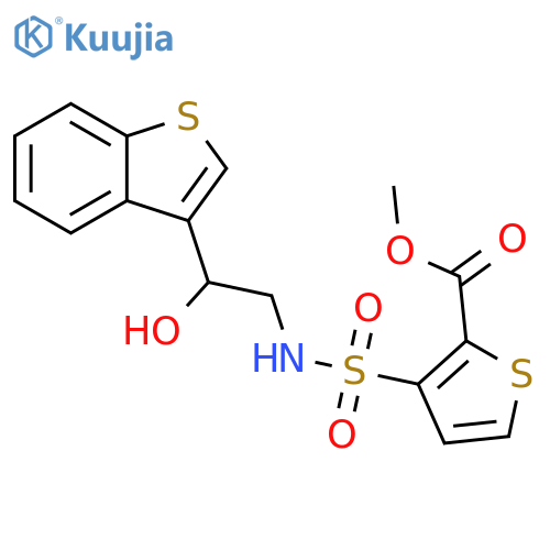 methyl 3-{[2-(1-benzothiophen-3-yl)-2-hydroxyethyl]sulfamoyl}thiophene-2-carboxylate structure