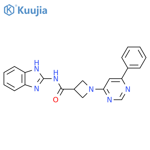 N-(1H-1,3-benzodiazol-2-yl)-1-(6-phenylpyrimidin-4-yl)azetidine-3-carboxamide structure