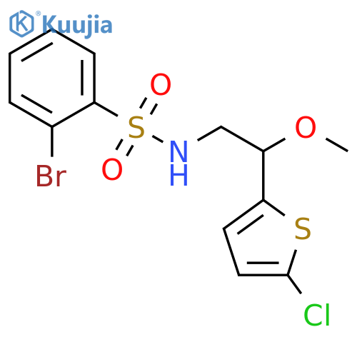 2-bromo-N-2-(5-chlorothiophen-2-yl)-2-methoxyethylbenzene-1-sulfonamide structure