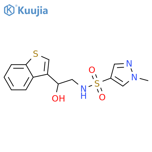N-[2-(1-benzothiophen-3-yl)-2-hydroxyethyl]-1-methyl-1H-pyrazole-4-sulfonamide structure