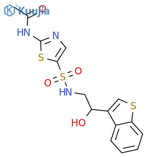N-(5-{[2-(1-benzothiophen-3-yl)-2-hydroxyethyl]sulfamoyl}-1,3-thiazol-2-yl)acetamide structure