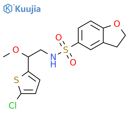 N-[2-(5-chlorothiophen-2-yl)-2-methoxyethyl]-2,3-dihydro-1-benzofuran-5-sulfonamide structure