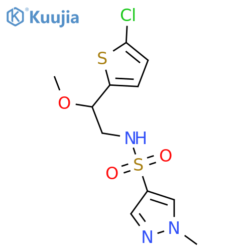 N-[2-(5-chlorothiophen-2-yl)-2-methoxyethyl]-1-methyl-1H-pyrazole-4-sulfonamide structure