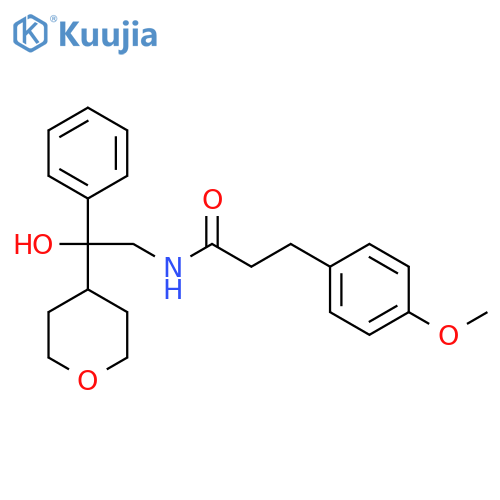 N-[2-hydroxy-2-(oxan-4-yl)-2-phenylethyl]-3-(4-methoxyphenyl)propanamide structure