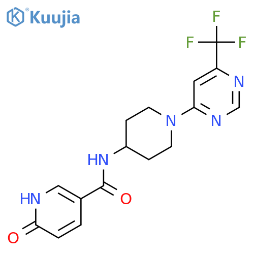 6-oxo-N-{1-[6-(trifluoromethyl)pyrimidin-4-yl]piperidin-4-yl}-1,6-dihydropyridine-3-carboxamide structure
