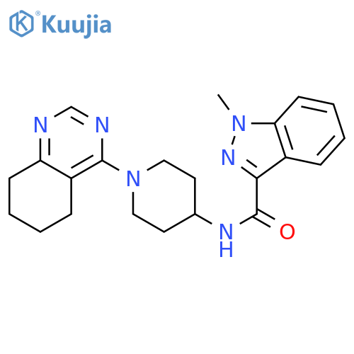 1-methyl-N-[1-(5,6,7,8-tetrahydroquinazolin-4-yl)piperidin-4-yl]-1H-indazole-3-carboxamide structure