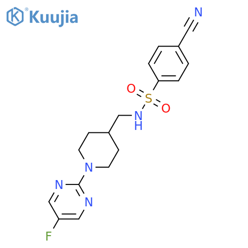 4-cyano-N-[[1-(5-fluoropyrimidin-2-yl)piperidin-4-yl]methyl]benzenesulfonamide structure