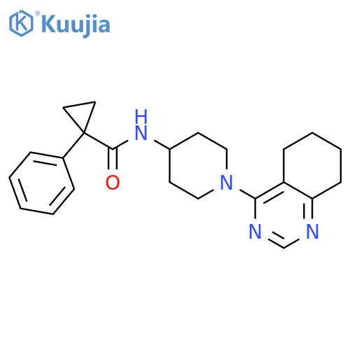 1-phenyl-N-[1-(5,6,7,8-tetrahydroquinazolin-4-yl)piperidin-4-yl]cyclopropane-1-carboxamide structure
