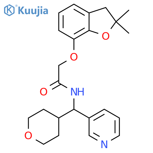 2-[(2,2-dimethyl-2,3-dihydro-1-benzofuran-7-yl)oxy]-N-[(oxan-4-yl)(pyridin-3-yl)methyl]acetamide structure