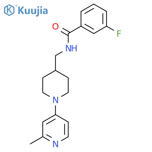 3-fluoro-N-((1-(2-methylpyridin-4-yl)piperidin-4-yl)methyl)benzamide structure