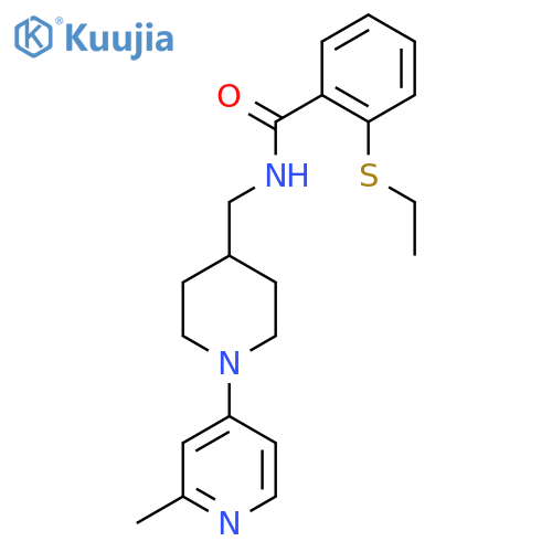 2-(ethylthio)-N-((1-(2-methylpyridin-4-yl)piperidin-4-yl)methyl)benzamide structure