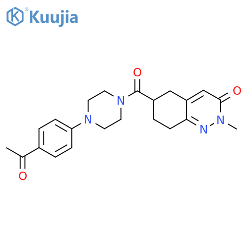 6-[4-(4-acetylphenyl)piperazine-1-carbonyl]-2-methyl-2,3,5,6,7,8-hexahydrocinnolin-3-one structure