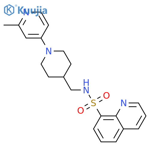 N-[[1-(2-methylpyridin-4-yl)piperidin-4-yl]methyl]quinoline-8-sulfonamide structure