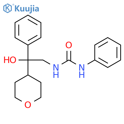 3-[2-hydroxy-2-(oxan-4-yl)-2-phenylethyl]-1-phenylurea structure