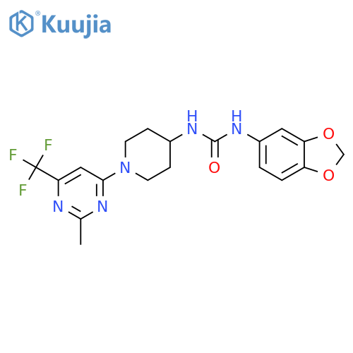 3-(2H-1,3-benzodioxol-5-yl)-1-{1-2-methyl-6-(trifluoromethyl)pyrimidin-4-ylpiperidin-4-yl}urea structure
