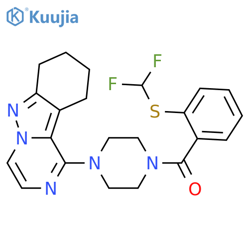 1-{2-(difluoromethyl)sulfanylbenzoyl}-4-{7H,8H,9H,10H-pyrazino1,2-bindazol-1-yl}piperazine structure