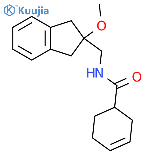 N-(2-methoxy-2,3-dihydro-1H-inden-2-yl)methylcyclohex-3-ene-1-carboxamide structure