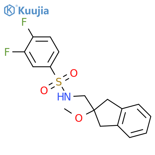 3,4-difluoro-N-[(2-methoxy-2,3-dihydro-1H-inden-2-yl)methyl]benzene-1-sulfonamide structure