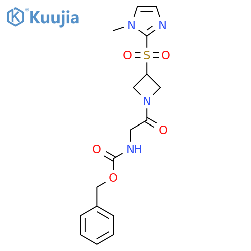 benzyl (2-(3-((1-methyl-1H-imidazol-2-yl)sulfonyl)azetidin-1-yl)-2-oxoethyl)carbamate structure