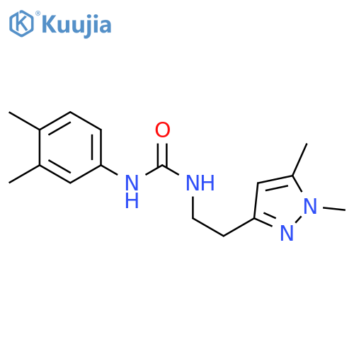 3-2-(1,5-dimethyl-1H-pyrazol-3-yl)ethyl-1-(3,4-dimethylphenyl)urea structure