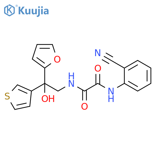 N'-(2-cyanophenyl)-N-2-(furan-2-yl)-2-hydroxy-2-(thiophen-3-yl)ethylethanediamide structure
