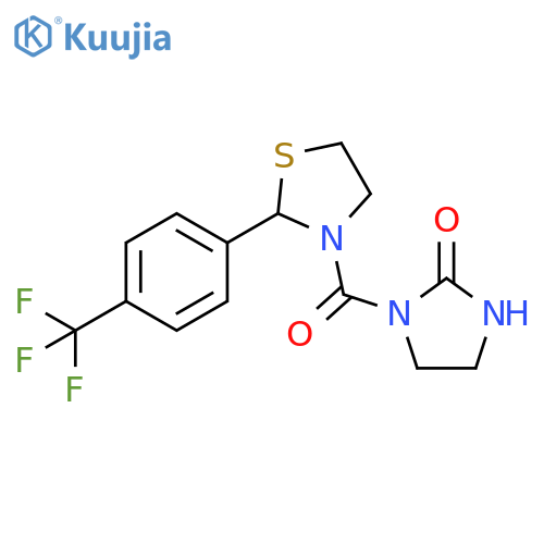 1-[[2-[4-(Trifluoromethyl)phenyl]-3-thiazolidinyl]carbonyl]-2-imidazolidinone structure