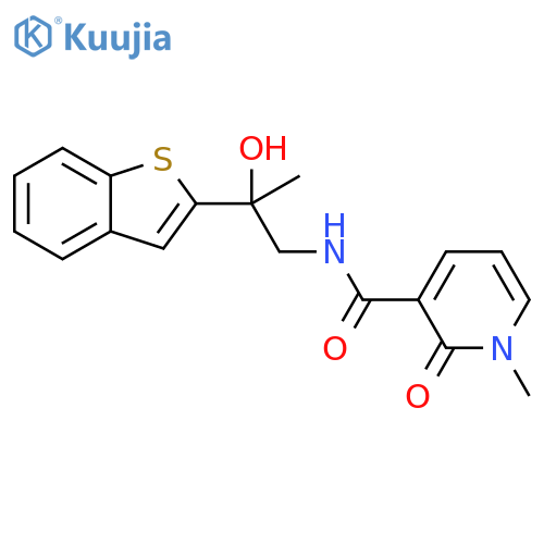 N-[2-(1-benzothiophen-2-yl)-2-hydroxypropyl]-1-methyl-2-oxo-1,2-dihydropyridine-3-carboxamide structure