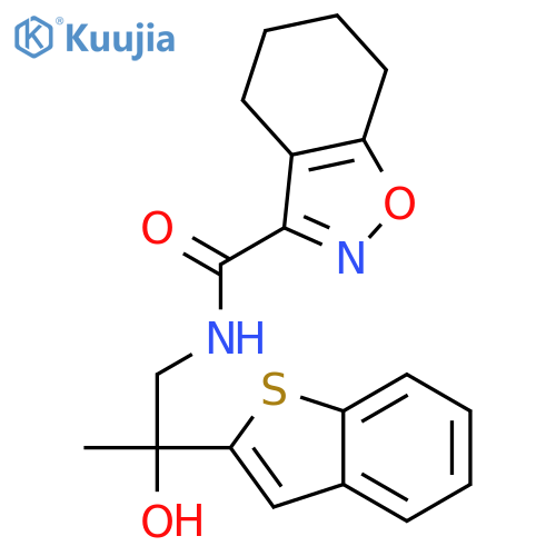 N-[2-(1-benzothiophen-2-yl)-2-hydroxypropyl]-4,5,6,7-tetrahydro-1,2-benzoxazole-3-carboxamide structure