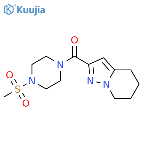 1-methanesulfonyl-4-{4H,5H,6H,7H-pyrazolo[1,5-a]pyridine-2-carbonyl}piperazine structure