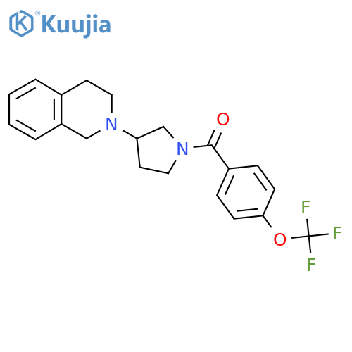 (3-(3,4-dihydroisoquinolin-2(1H)-yl)pyrrolidin-1-yl)(4-(trifluoromethoxy)phenyl)methanone structure