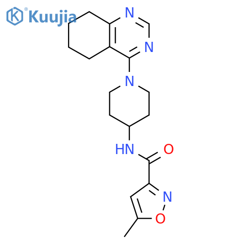 5-methyl-N-[1-(5,6,7,8-tetrahydroquinazolin-4-yl)piperidin-4-yl]-1,2-oxazole-3-carboxamide structure
