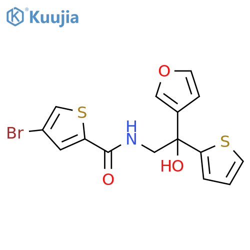 4-bromo-N-2-(furan-3-yl)-2-hydroxy-2-(thiophen-2-yl)ethylthiophene-2-carboxamide structure
