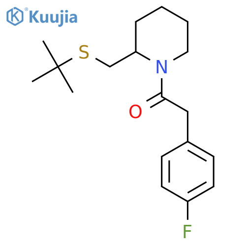 1-{2-(tert-butylsulfanyl)methylpiperidin-1-yl}-2-(4-fluorophenyl)ethan-1-one structure