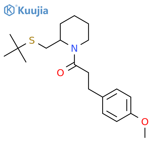 1-{2-[(tert-butylsulfanyl)methyl]piperidin-1-yl}-3-(4-methoxyphenyl)propan-1-one structure