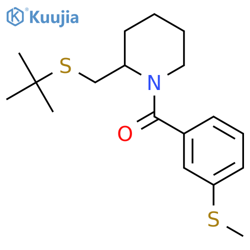2-[(tert-butylsulfanyl)methyl]-1-[3-(methylsulfanyl)benzoyl]piperidine structure