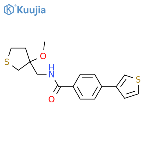 N-[(3-methoxythiolan-3-yl)methyl]-4-(thiophen-3-yl)benzamide structure