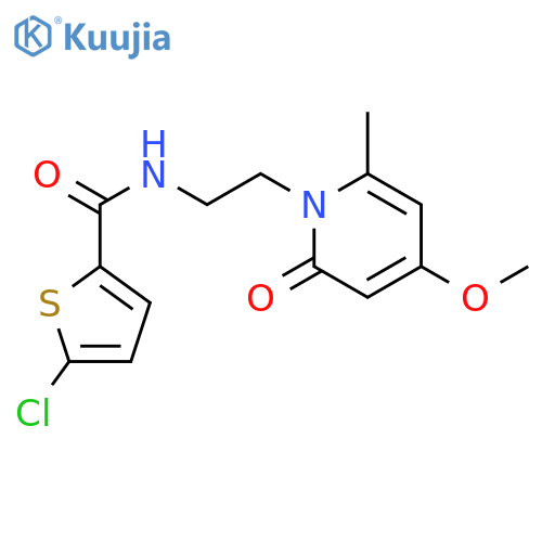 5-chloro-N-[2-(4-methoxy-6-methyl-2-oxo-1,2-dihydropyridin-1-yl)ethyl]thiophene-2-carboxamide structure