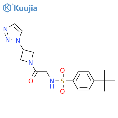4-tert-butyl-N-[2-oxo-2-[3-(triazol-1-yl)azetidin-1-yl]ethyl]benzenesulfonamide structure