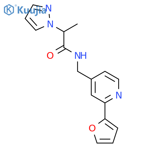 N-{[2-(furan-2-yl)pyridin-4-yl]methyl}-2-(1H-pyrazol-1-yl)propanamide structure