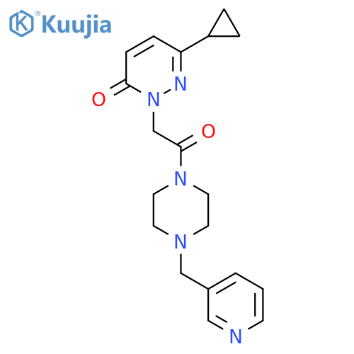 6-cyclopropyl-2-(2-oxo-2-{4-[(pyridin-3-yl)methyl]piperazin-1-yl}ethyl)-2,3-dihydropyridazin-3-one structure