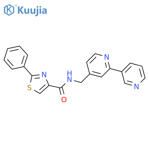 N-({2,3'-bipyridine-4-yl}methyl)-2-phenyl-1,3-thiazole-4-carboxamide structure
